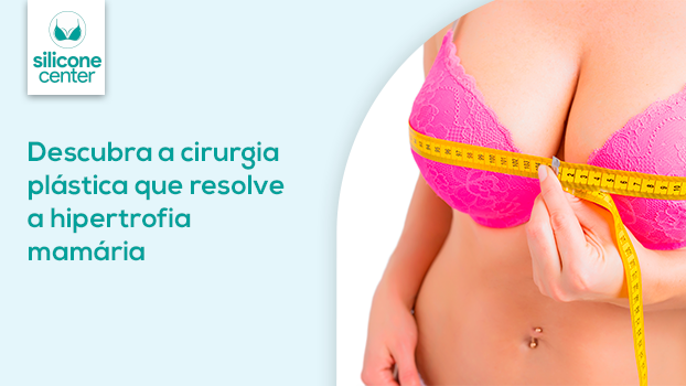 Imagem mostrando o busto de uma mulher, segurando uma fita métrica em volta dos seios.